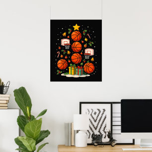 Basketball-Weihnachtsbaum-Feiertage Xmas Sport Poster