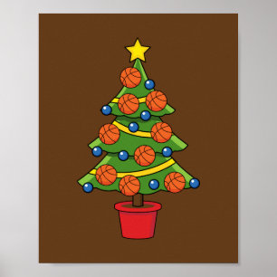 Basketball Weihnachtsbaum Poster