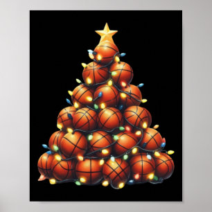 Basketball Weihnachtsbaum Poster