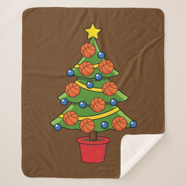 Basketball Weihnachtsbaum Sherpadecke (Vorderseite)