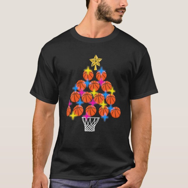 Basketball Weihnachtsbaum | Sportdesign | Männer T-Shirt (Vorderseite)