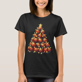 Basketball Weihnachtsbaum T-Shirt