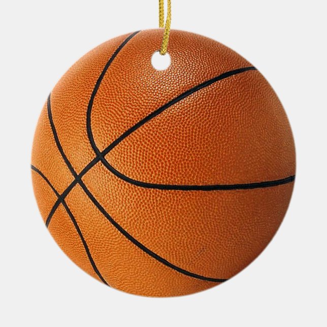 Basketball-Weihnachtsbaum-Verzierung Keramik Ornament (Vorne)