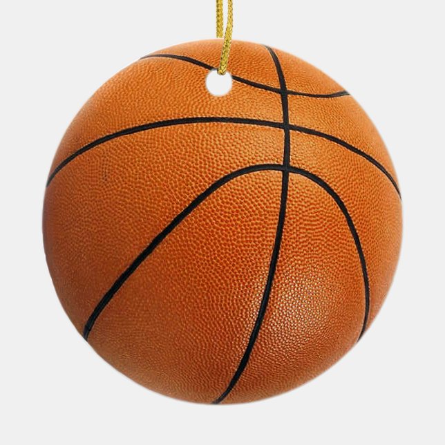 Basketball-Weihnachtsbaum-Verzierung Keramikornament (Vorne)