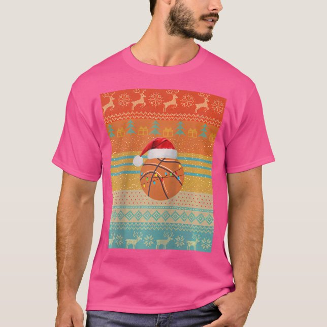Basketball Weihnachtsfeiertage T-Shirt (Vorderseite)
