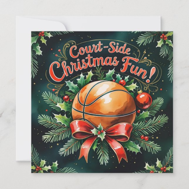 Basketball Weihnachtsgeschenk Feiertagskarte (Vorderseite)