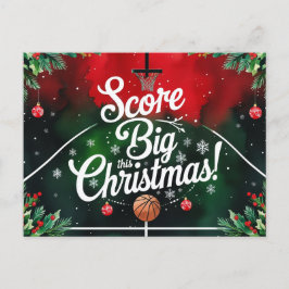 Basketball Weihnachtsgeschenk Feiertagspostkarte