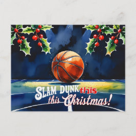 Basketball Weihnachtsgeschenk Feiertagspostkarte