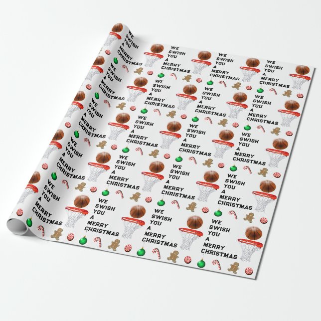 Basketball Weihnachtsgeschenk Geschenkpapier (Ungerollt)