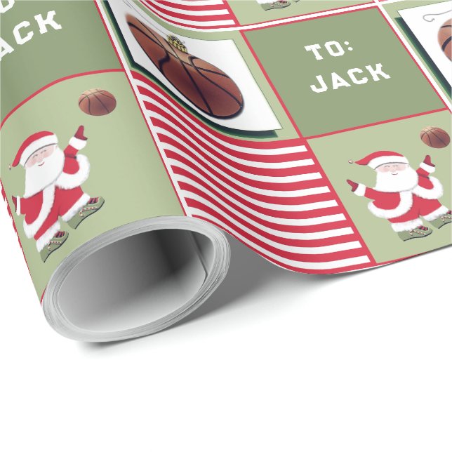 Basketball Weihnachtsgeschenk Geschenkpapier (Rolleneckpunkt)