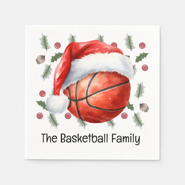 Basketball Weihnachtsgeschenk Serviette (Vorderseite)