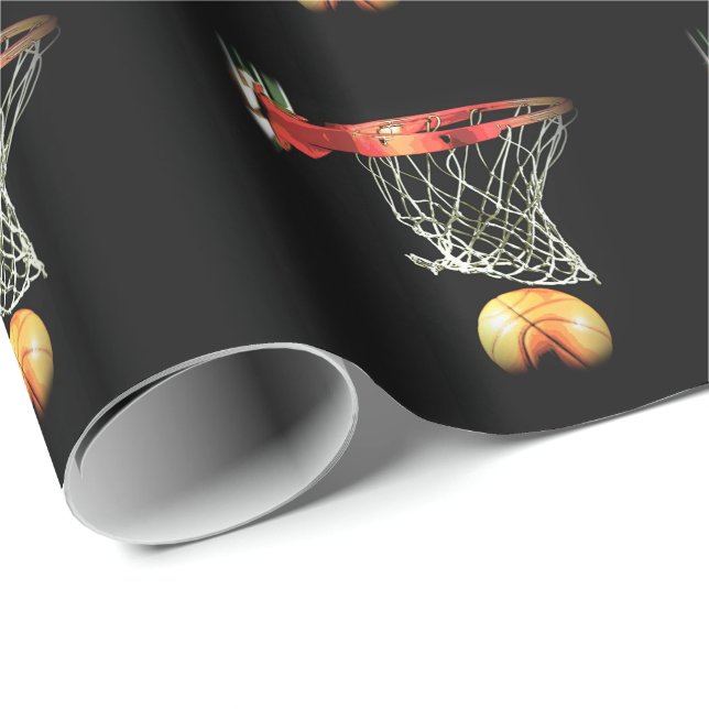 Basketball Weihnachtsgeschenk Wrap Geschenkpapier (Rolleneckpunkt)