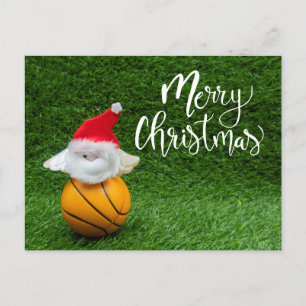 Basketball Weihnachtskarte mit Weihnachtsmann Postkarte