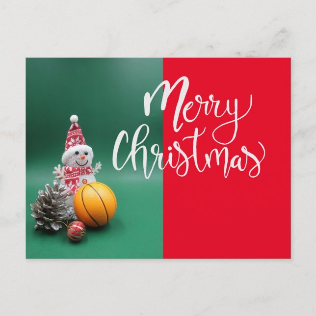 Basketball Weihnachtskarte Postkarte (Vorderseite)