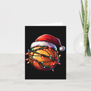 Basketball Weihnachtslichter Santa Hut Basketball Karte