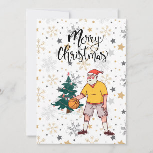 Basketball Weihnachtsmann spielt mit Weihnachten  