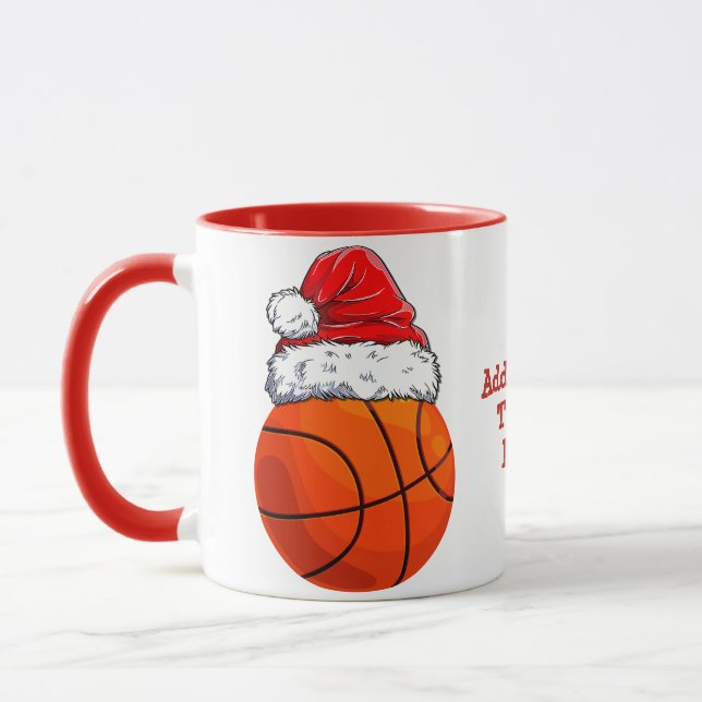 Basketball Weihnachtsmannmütze Weihnachten Party Tasse (Links)