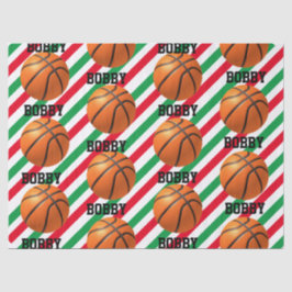 Basketball Weihnachtsweihnachtsnacht Name Streifen Seidenpapier