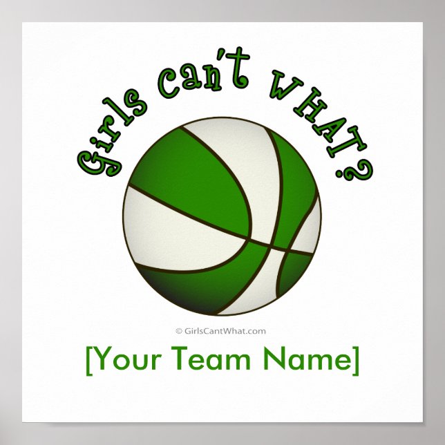 Basketball - weiß/grün poster (Vorne)