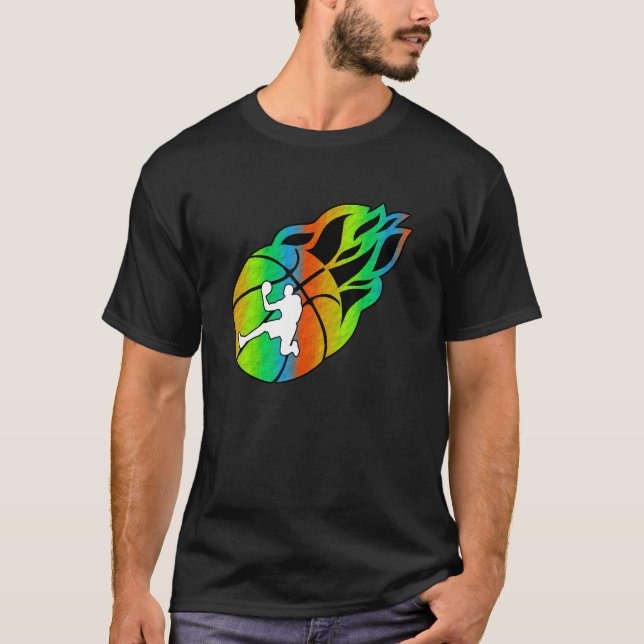 Basketball with Flames T-Shirt (Vorderseite)
