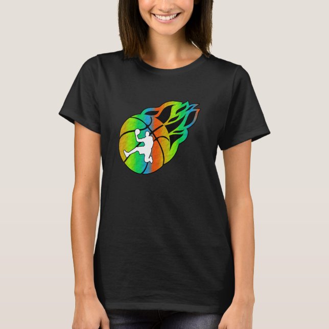 Basketball with Flames T-Shirt (Vorderseite)