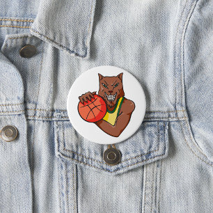Basketball Wolf Button