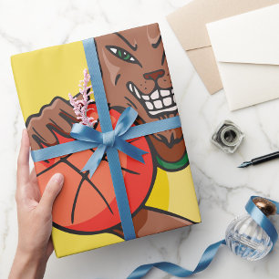 Basketball Wolf Wrapping Paper Geschenkpapier