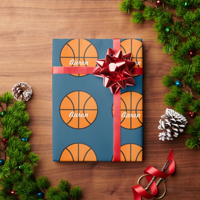 Basketball-Wrapper für personalisierte Sportarten Geschenkpapier (Feiertagsgeschenk)