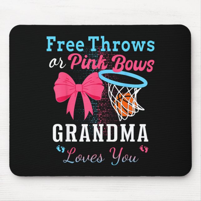 Basketball-Würfe oder rosa Schleifen Oma liebt dic Mousepad (Vorne)