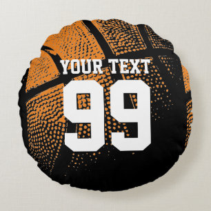 Basketball-Wurfkissen mit Sporttrikotnummer Rundes Kissen