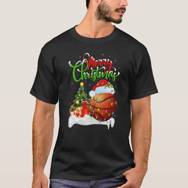 Basketball  Xmas Decorations Santa Basketball Chri T-Shirt (Vorderseite)