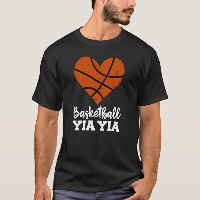 Basketball Yia Yia Basketball Heart Grandma YiaYia T-Shirt (Vorderseite)