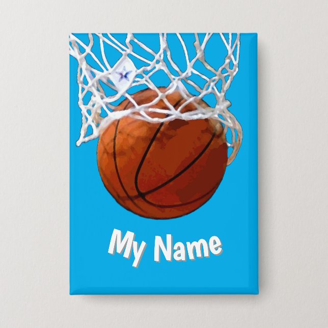 Basketball Your Name Custom Button (Vorderseite)