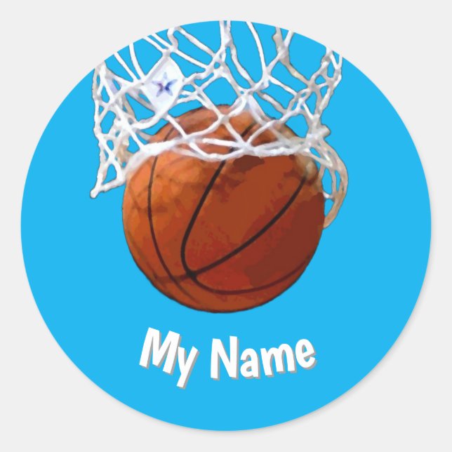 Basketball Your Name Custom Runder Aufkleber (Vorderseite)