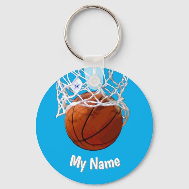 Basketball Your Name Custom Schlüsselanhänger (Vorderseite)