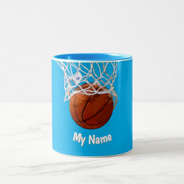 Basketball Your Name Custom Zweifarbige Tasse (Mittel)