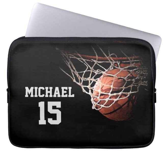 Basketball Your Name Laptopschutzhülle (Vorderseite)