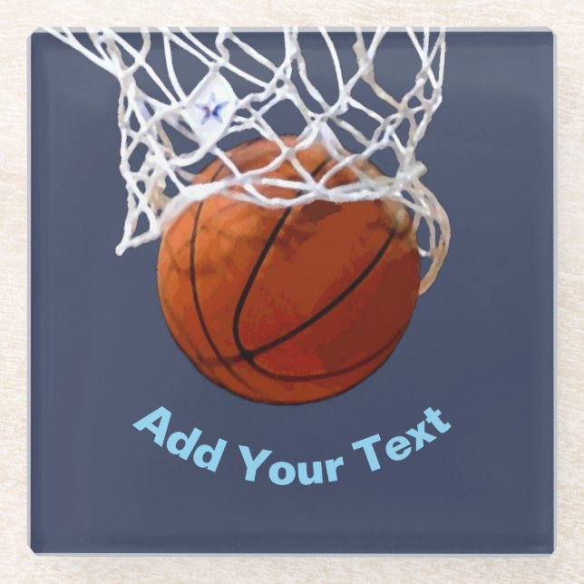 Basketball Your Name Text Message Slogan Custom Glasuntersetzer (Vorderseite)