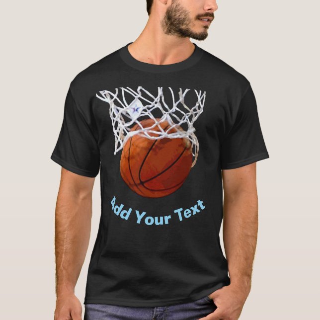 Basketball Your Name Text Message Slogan Custom T-Shirt (Vorderseite)