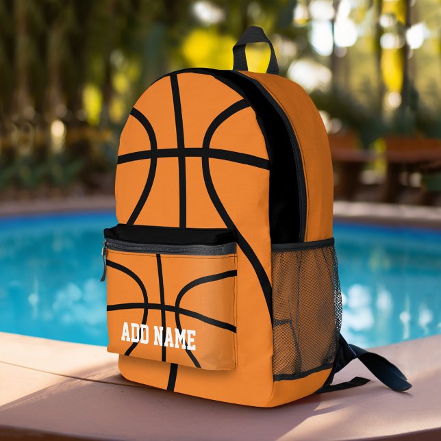 Basketball Zeichnend mit eigenem Sportnamen Bedruckter Rucksack (Personalized Sports Backpack)