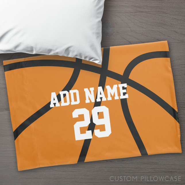 Basketball Zeichnend mit Sportname und -nummer Kissenbezug (Custom Pillowcase)