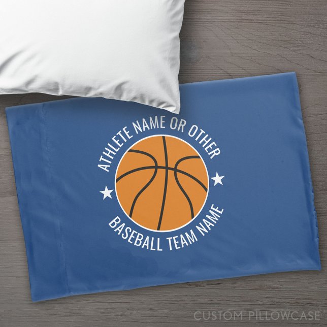 Basketball Zeichnend - Team und Athletin Name mode Kissenbezug (Custom Pillowcase)