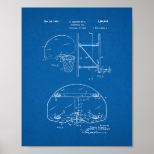 Basketball-Ziel-Patent - Blueprint Poster