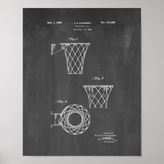 Basketball-Ziel-Patent - Tafel Poster
