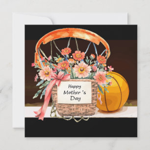 Basketball zum Muttertag mit Blumenstrauß Feiertagskarte