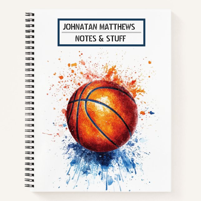 Basketball zurück zum SchulNotebook Notizbuch (Vorderseite)