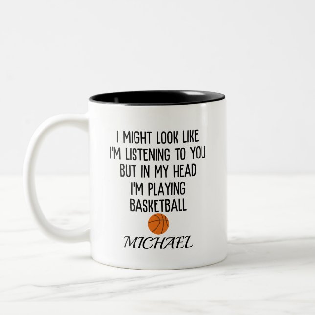 Basketball Zweifarbige Tasse (Links)