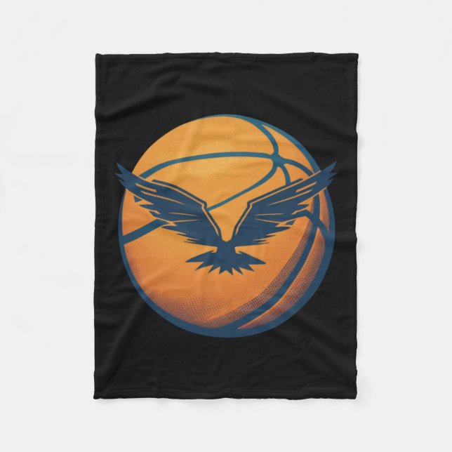 Basketballball mit Adler Fleecedecke (Vorderseite)