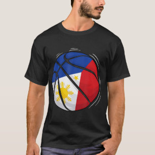Basketballball mit der Flagge der Philippinen T-Shirt