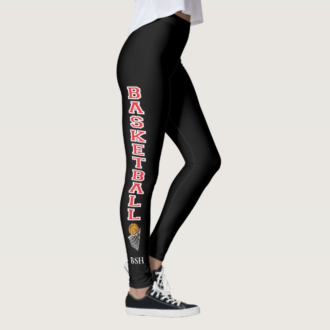 Basketballbriefe in Rot und Weiß Leggings (Rechts)